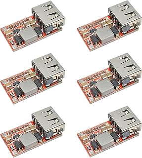 FORIOT 6Pcs Step Buck Board Module 3A Output Current DC to DC 6V-24V to 5V with USB Charger Step Down Module
