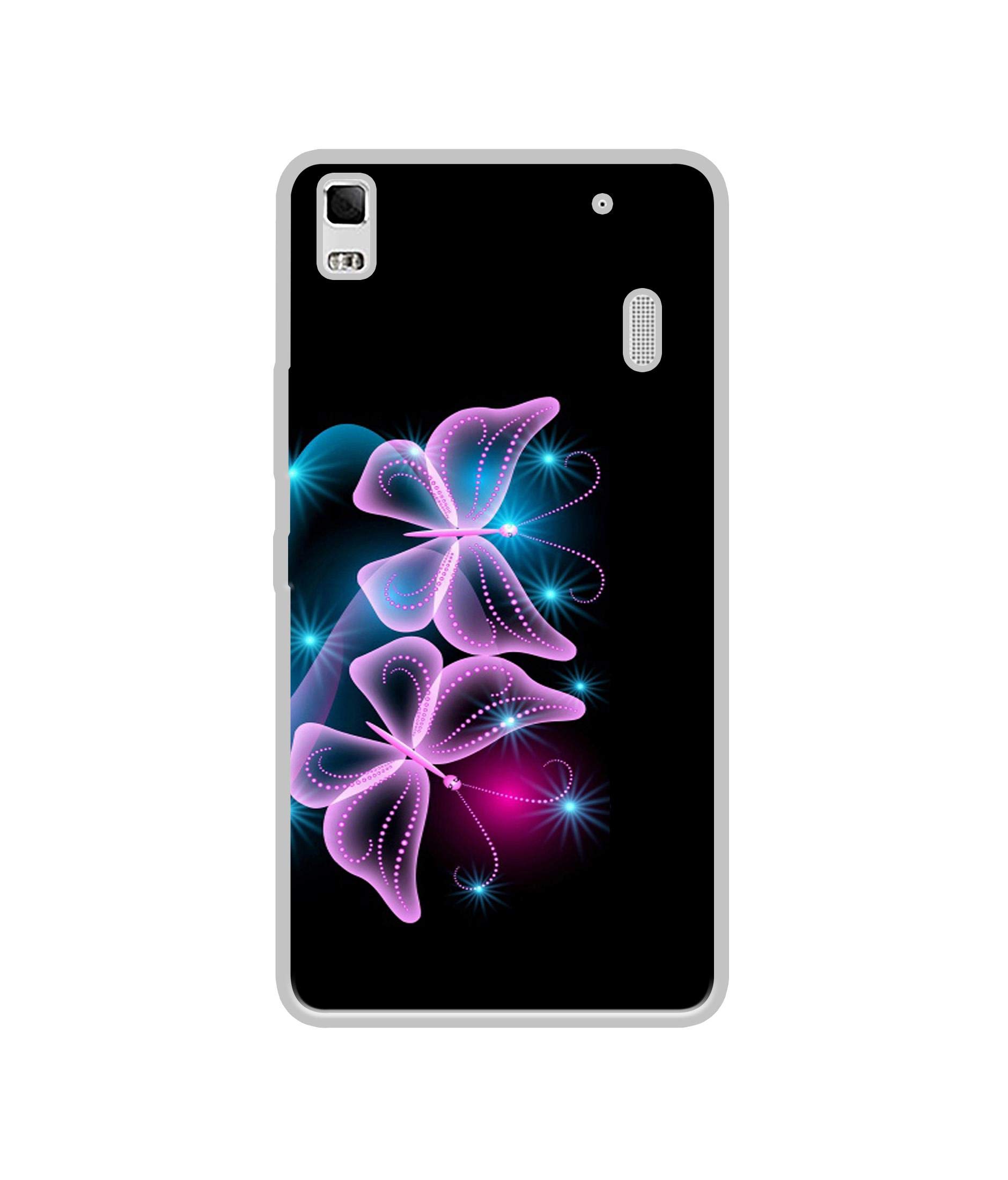 Amazon Brand - Solimo Designer Butterflies Neon Light UV Printed Soft Back Case Mobile Cover for Lenovo K3 Note / A7000