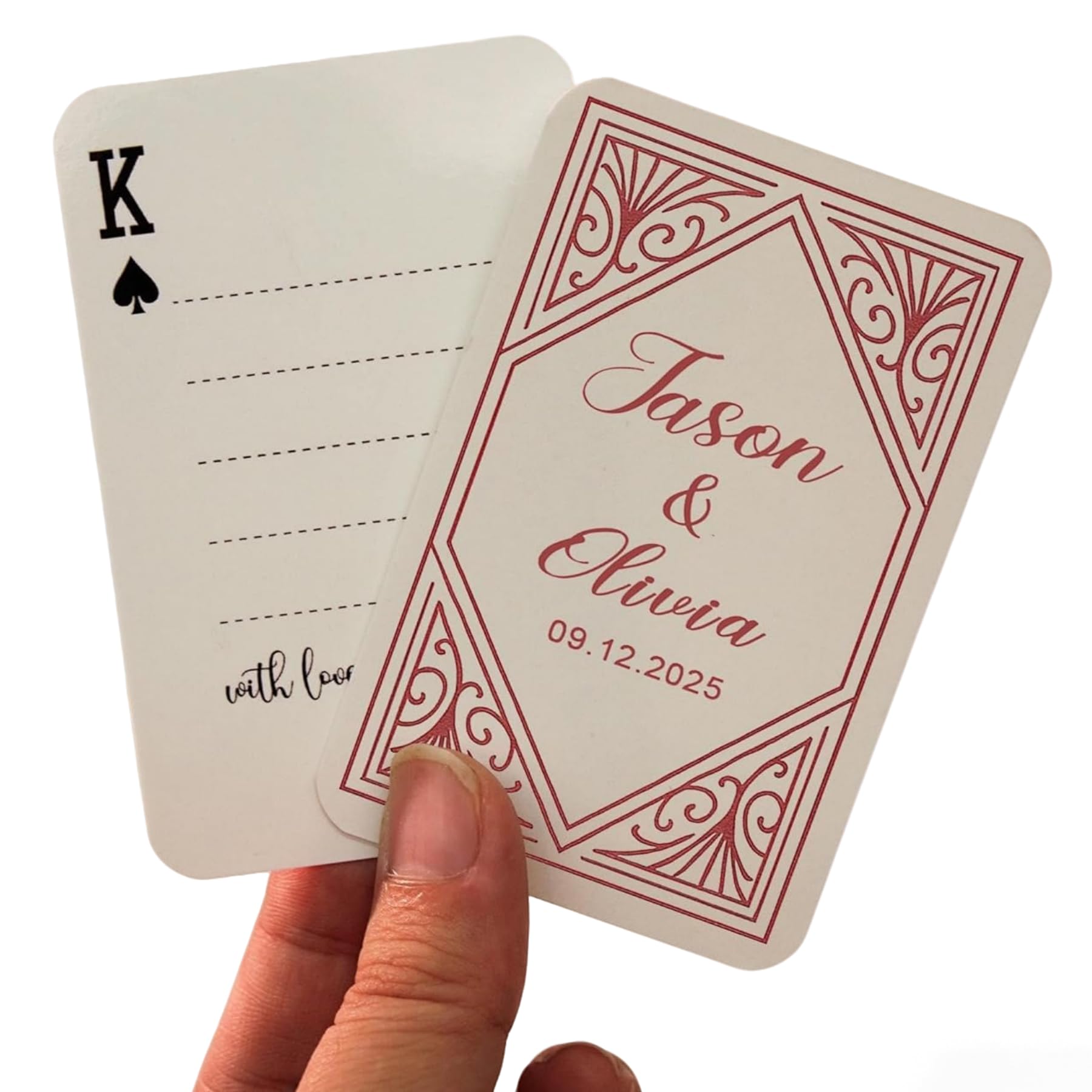 LongGenius Custom Wedding Guest Book Playing Cards,Wedding Guest Book Alternative,Blank Playing Cards,Bridal Shower Favors