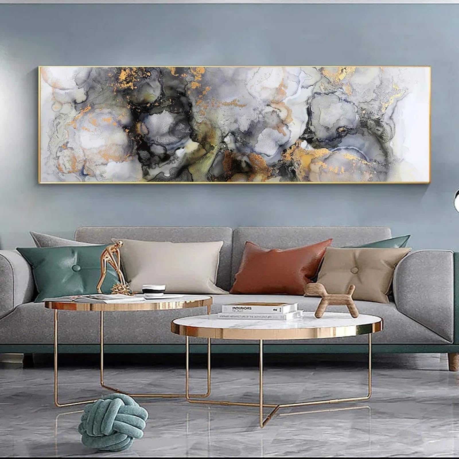 Image murale pour salon abstrait moderne au format panoramique horizontal ou vertical - 6