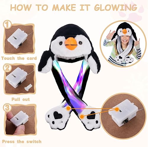 Miniatura 19 de Sombrero de animal para disfrazarse, fiesta de cosplay, Navidad, vacaciones, lindo gorro con solapa para niños y adultos