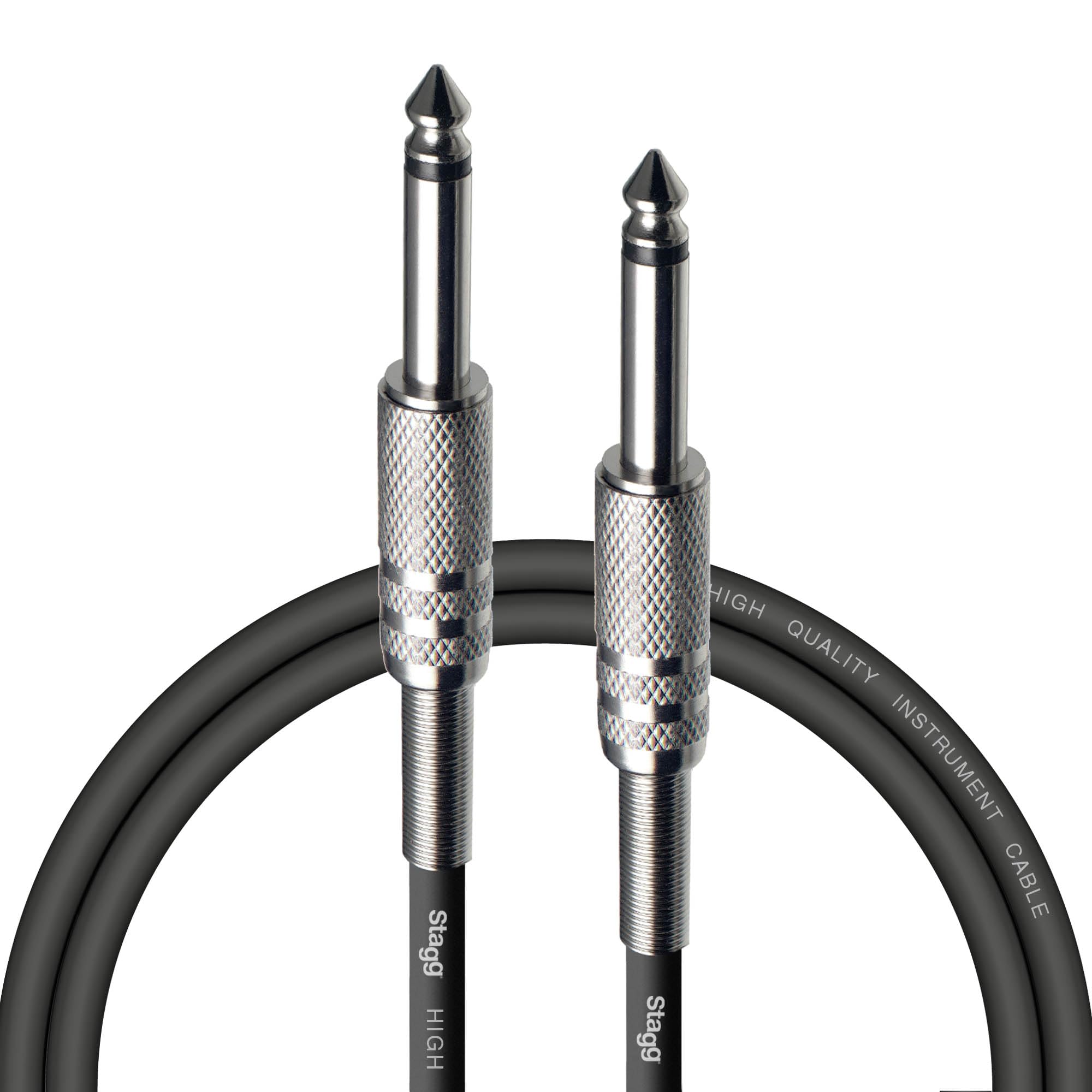 Stagg SGC1.5DL Pro-Series 1.5m Jack to Jack Instrument Cable - Black