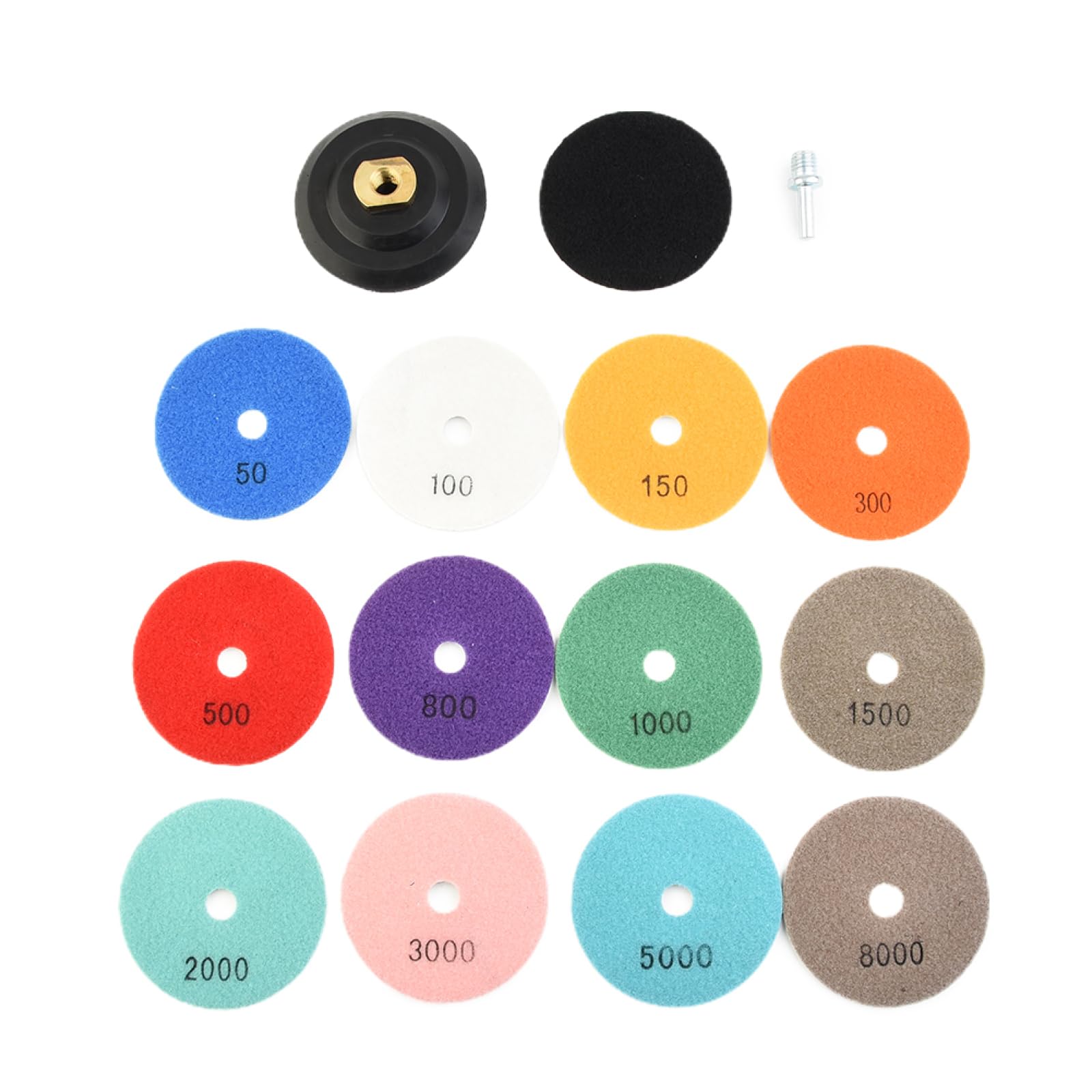 Almohadilla de Pulido de mampostería Grinder, Juego de Discos de Pulido de Diamante de 4 Pulgadas for Granito, hormigón, mármol, Vidrio, Piedra, Lijado, Pulido, Limpieza y Esmerilado