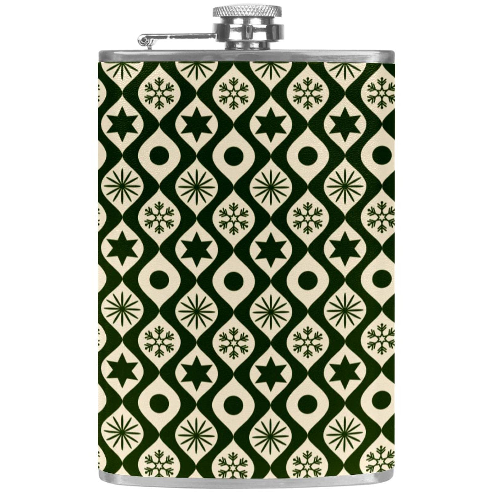 Flasque pour liqueur bouteille de vin avec entonnoir camping pêche barbecue Noël vert