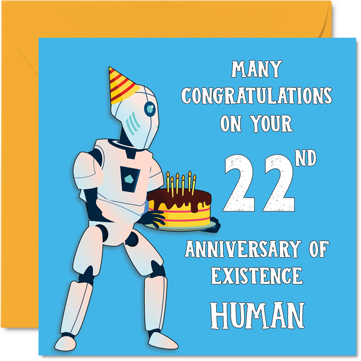 Amazon.co.jp: 面白い22歳の誕生日カード 男性女性向け ロボット