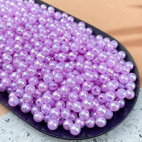 Miniatura 3 de 1000 cuentas de perlas para manualidades de 0.236 pulgadas, colores AB, cuentas redondas sueltas para collares, pulseras, aretes, joyería,