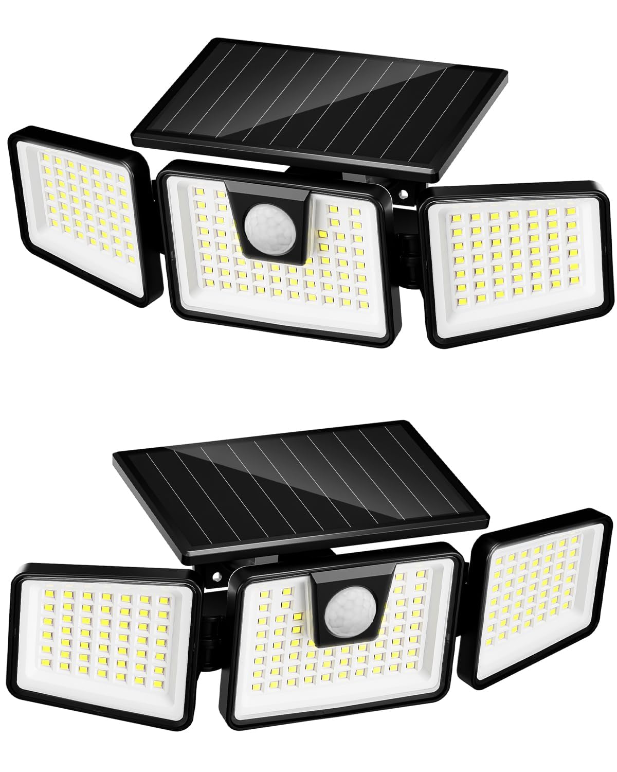 FLOWood 156 LED Solar Lights for Outdoor Use, IP65 Motion Sensor, Rotating Solar Garden Lights, Super Bright Outdoor Garden Sconces, Pack of 2