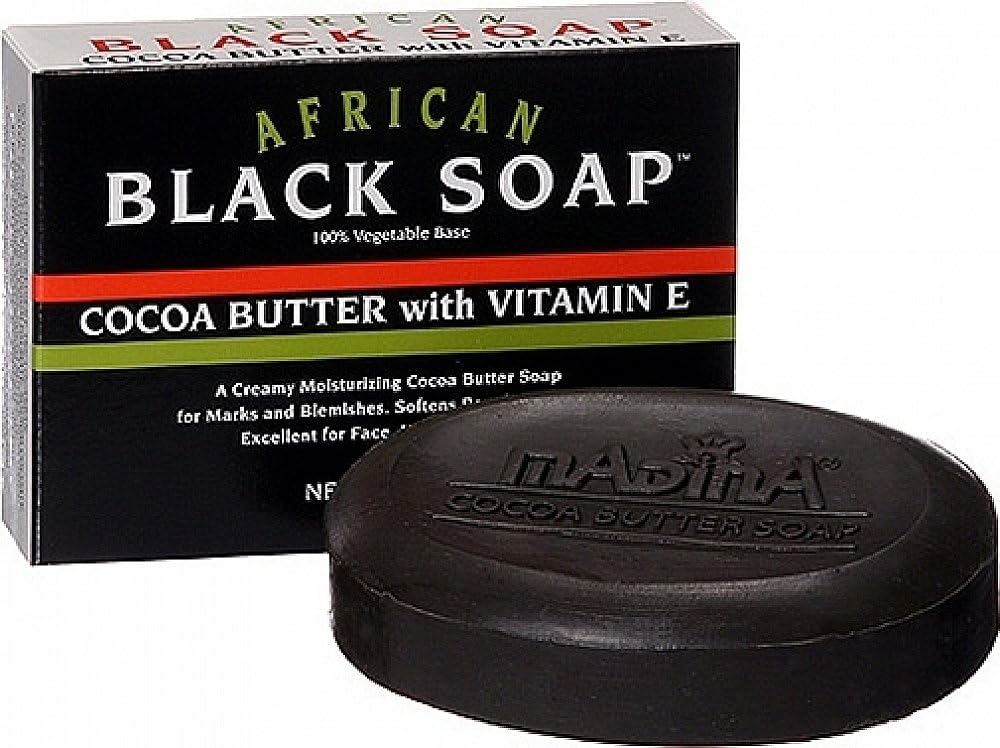 African Black Soap Cocoa Butter with Vitamin E, 3.5 Oz (Pack of 2)