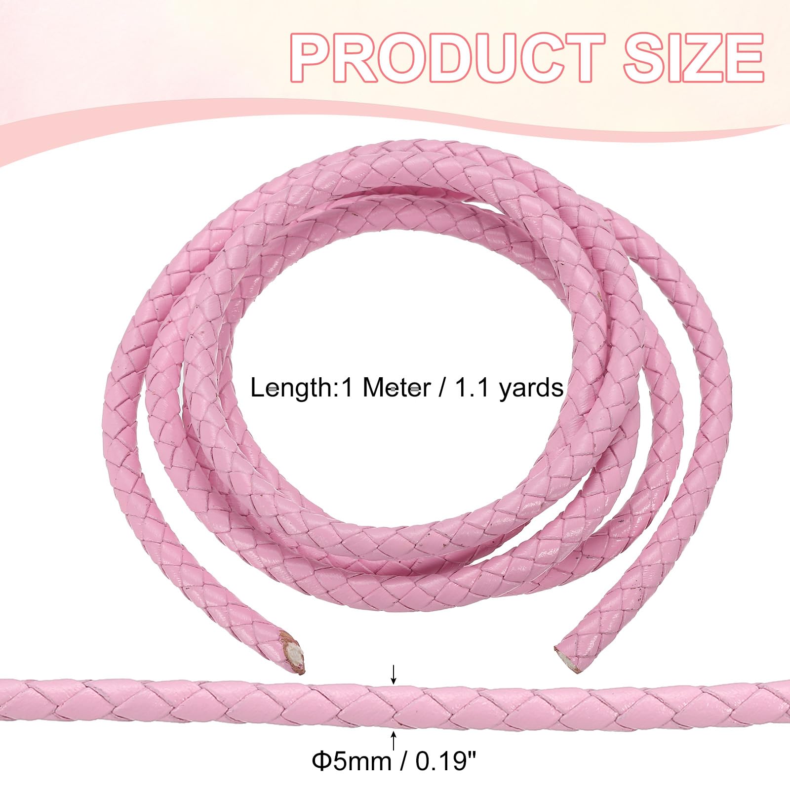 PATIKIL Round Braided Leather Cord - Image 2