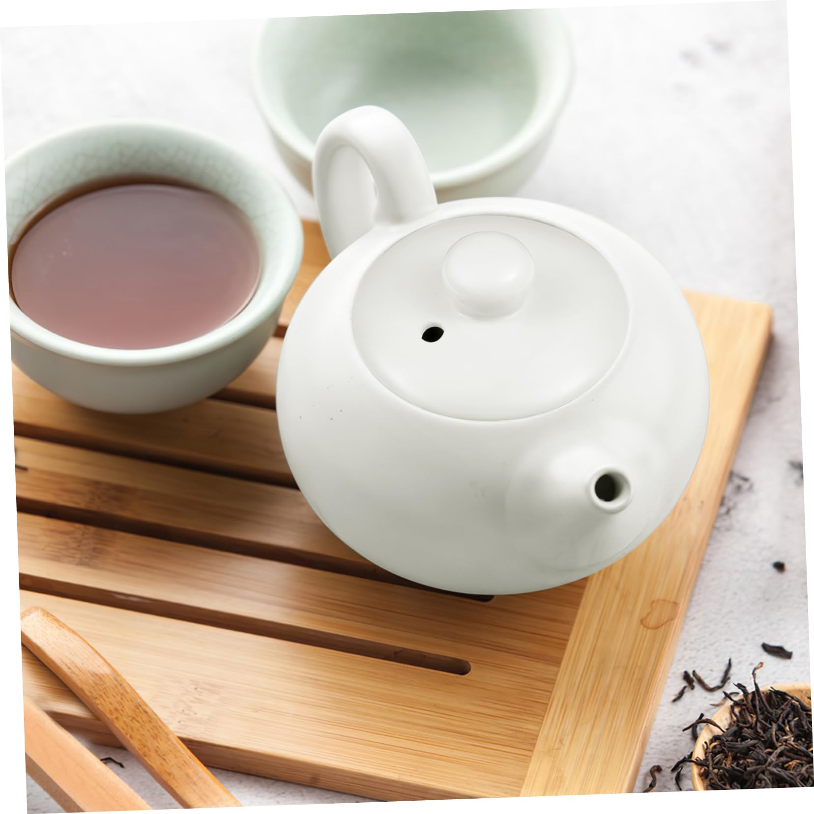 Sosoport Couvercle De Théière Céramique Blanc Résistant Chaleur Remplacement Facile Pour Théière Porcelaine Pour Infusion