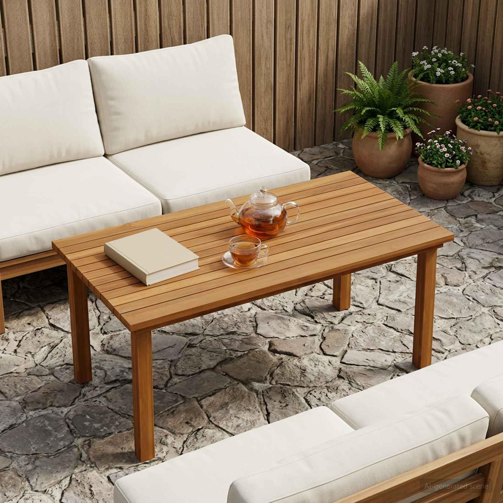 Fengshui Plateau de table 90 x 45 x 3,5 cm en teck massif