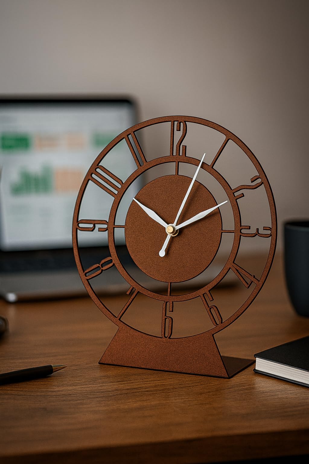 Modern Copper Table Clock - Silent & Stylish -8