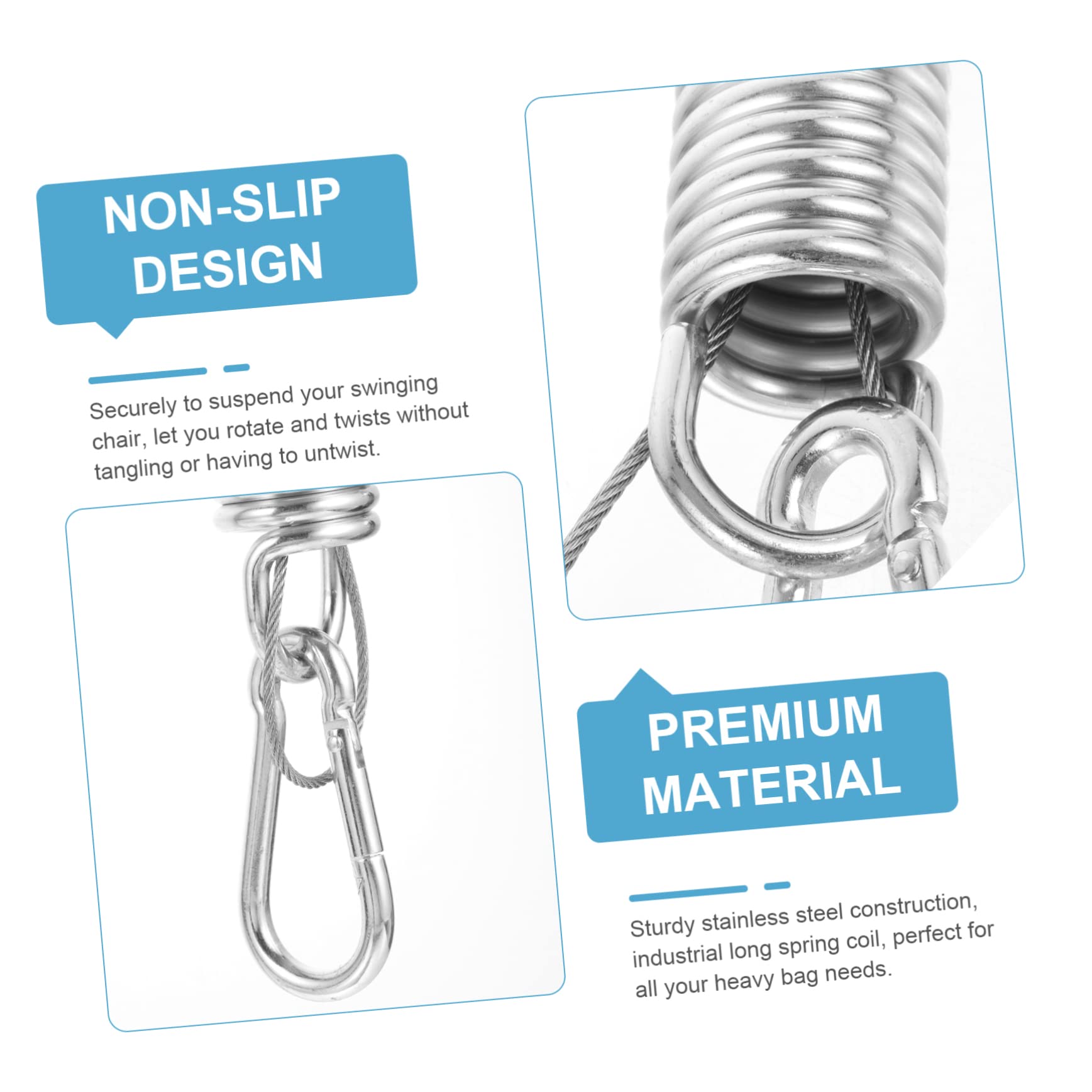 Kit De Ressorts Pour Hamac Ou Chaise Suspendue - Pour Usage Intérieur/Extérieur - Anneaux Inclus - Balancement Doux - 6