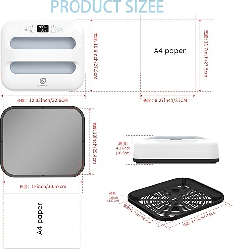 Miniatura 2 de Máquina de prensa de calor 12 "x 10" portátil fácil prensa de calor transferencia de calor (blanco)