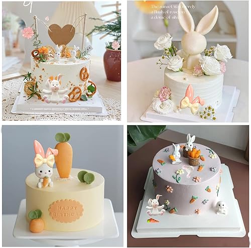 Vista 35 de ZiXiang Moldes para fondant de Pascua, moldes de silicona de conejo, molde de zanahoria y chocolate, molde de conejo, flor, caramelo para decoración
