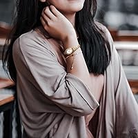 Vista 5 de Diaofendi Petite Easy Reader - Reloj analógico para mujer con banda de expansión de acero inoxidable, resistente al agua