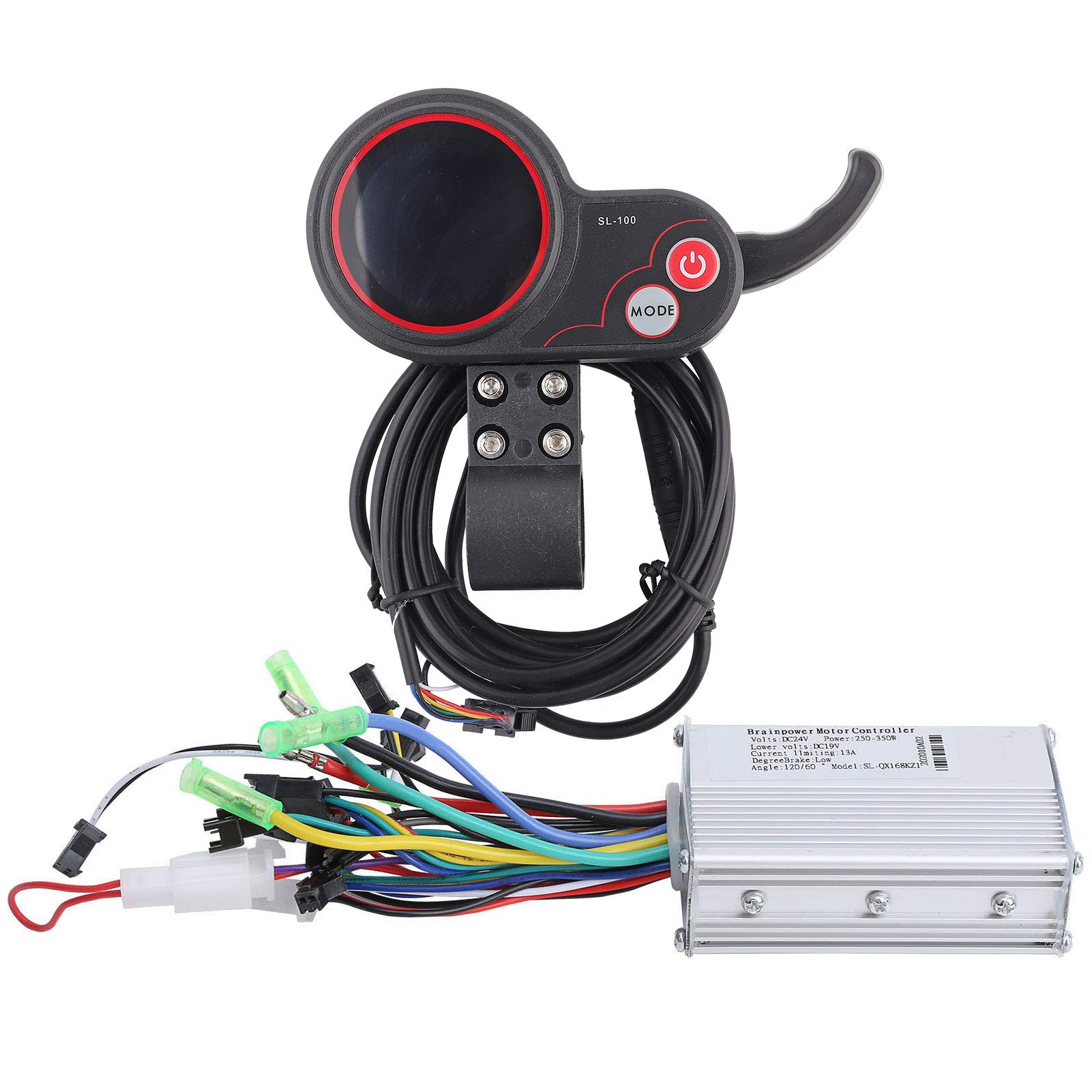 CHICIRIS Display del Controller per Bici elettriche, Pannello di Controllo del Display LCD del Controller con Accessorio Interruttore del Cambio per Scooter Elettrico (Nero)(36V)