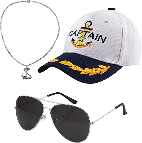 Funny World Captain Hat Sailor Costume Boat Yacht Accessories Set