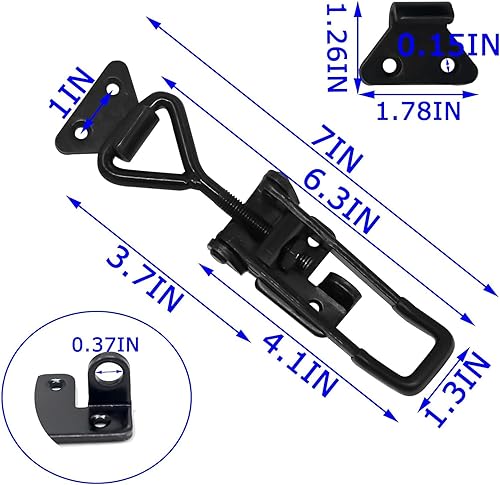 Miniatura 3 de Paquete de 4 abrazaderas de cierre de palanca resistentes, 1320 libras 4003 abrazaderas de palanca estilo pestillo con gancho de bloqueo, pestillo