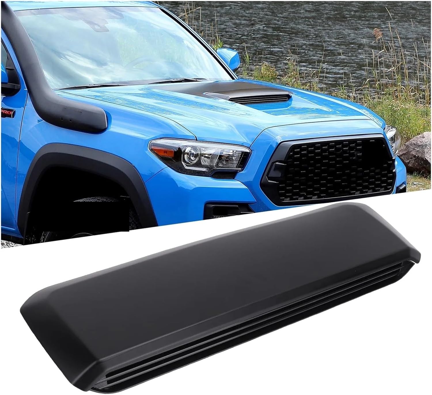 Front Upper Hood Scoop Intake Air Vent Duct 7618104900 Compatible with Toyota Tacoma 2016 2017 2018 2019 2020 2021 2022 Flow Kit