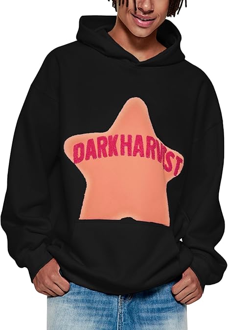 Vamtac Pink Star Hoodie Oversized Graphic Hoodies Unisex Y2K Long Sleeve Pocket Pullover Fall Hoodie 2025 Trendy Tops