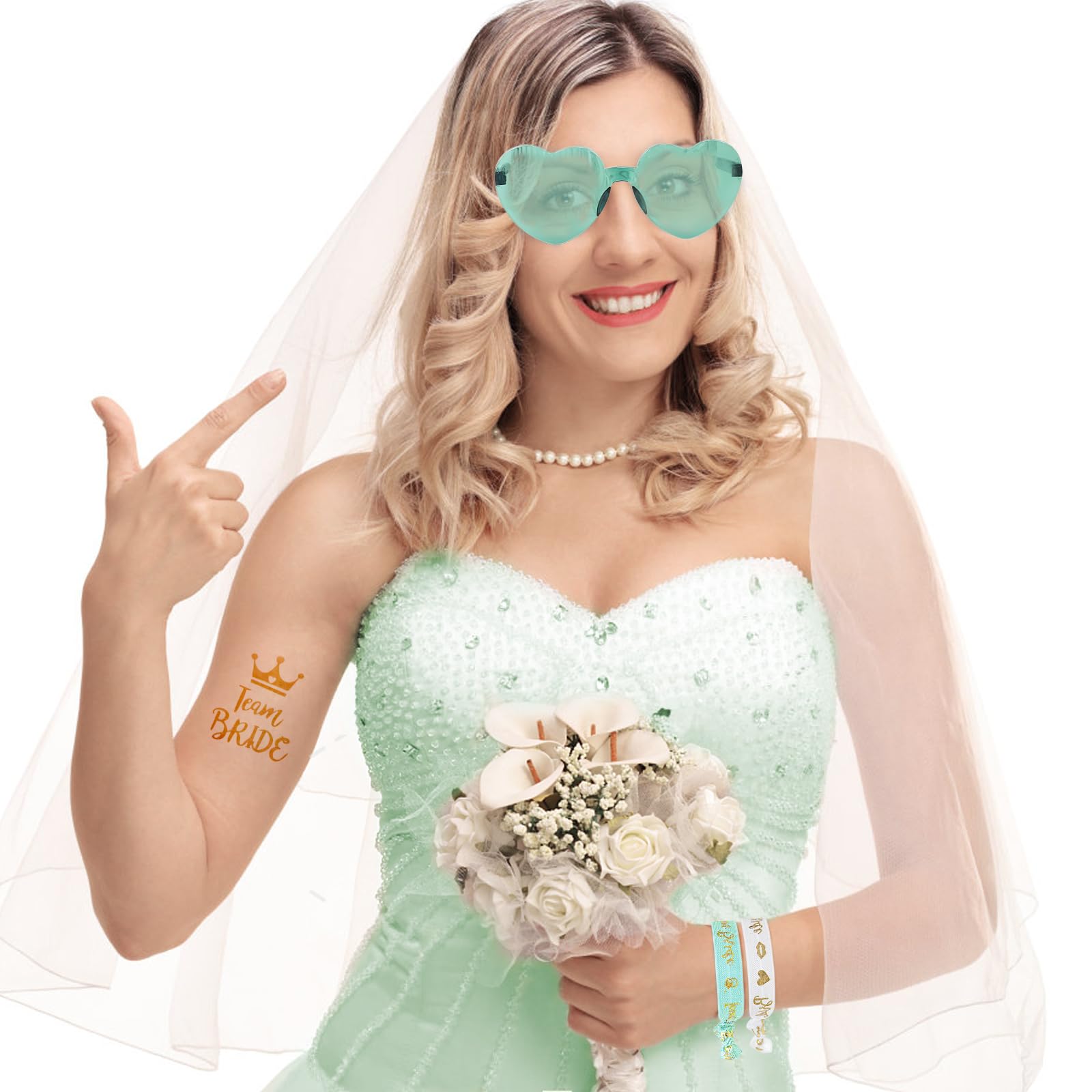 LACGO 33pcs Hen Party Accessories, Hen Do Accessories, Hen Party Decorations with Bride Team Wristband - Image 3