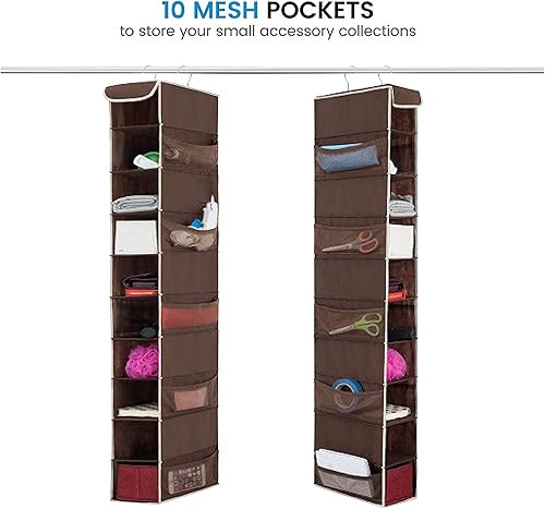 Miniatura 4 de Organizador colgante de zapatos con 10 tablas organizador de zapatos para clóset 10bolsillos de malla para accesorios polipropileno