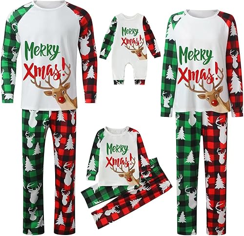 Pijamas de Navidad para la familia, conjunto de pijamas de Navidad a juego para la familia, pijamas de Navidad para la familia