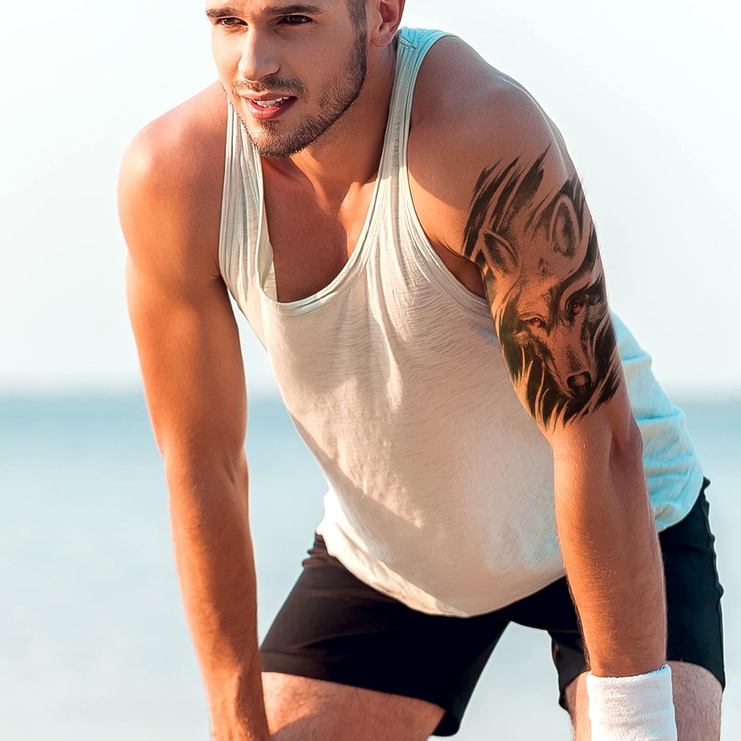 Hotoyannia 62 Sheets Black Large Temporary Tattoos Stickers for Women Men and Girl, Includes 10 Large Fake Tattoos That Look Real and Last Long : Beauty & Personal Care