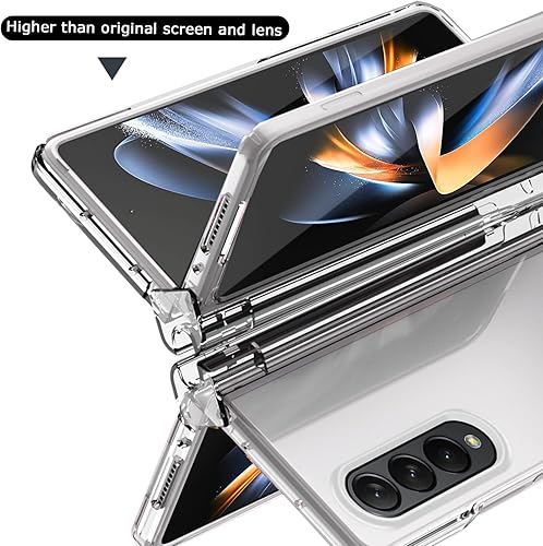 Miniatura 4 de NINKI Funda transparente compatible con Samsung Z Fold 4 con S Pen, cubierta protectora de bisagra con protector de pantalla para Galaxy Z Fold 4,