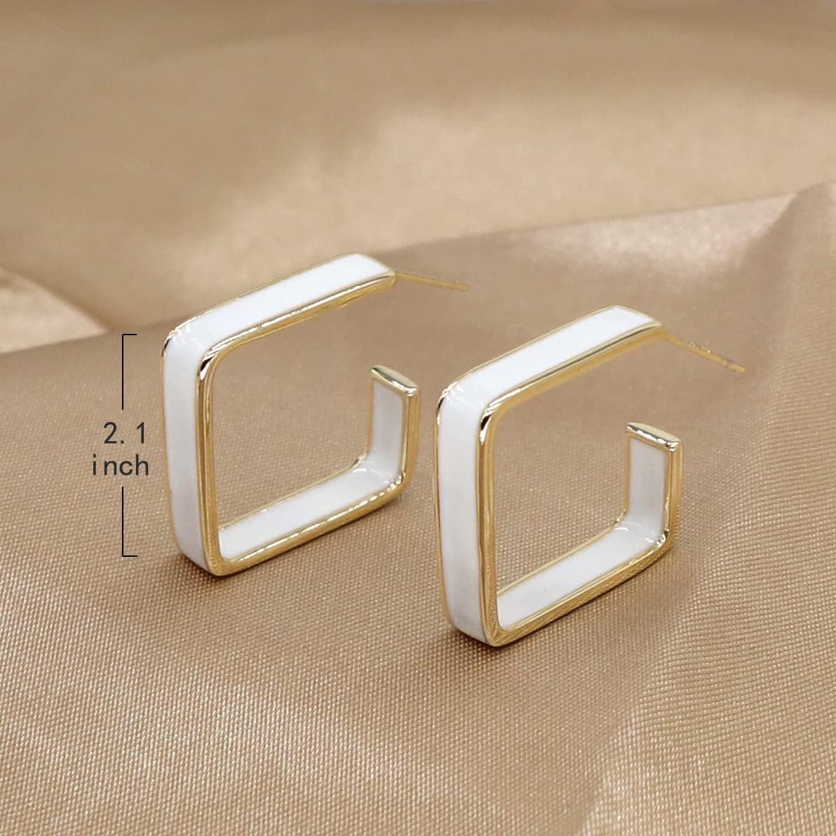 Black White Earrings for Women Sparkly Geometric Dangle Drop Statement Jewelry