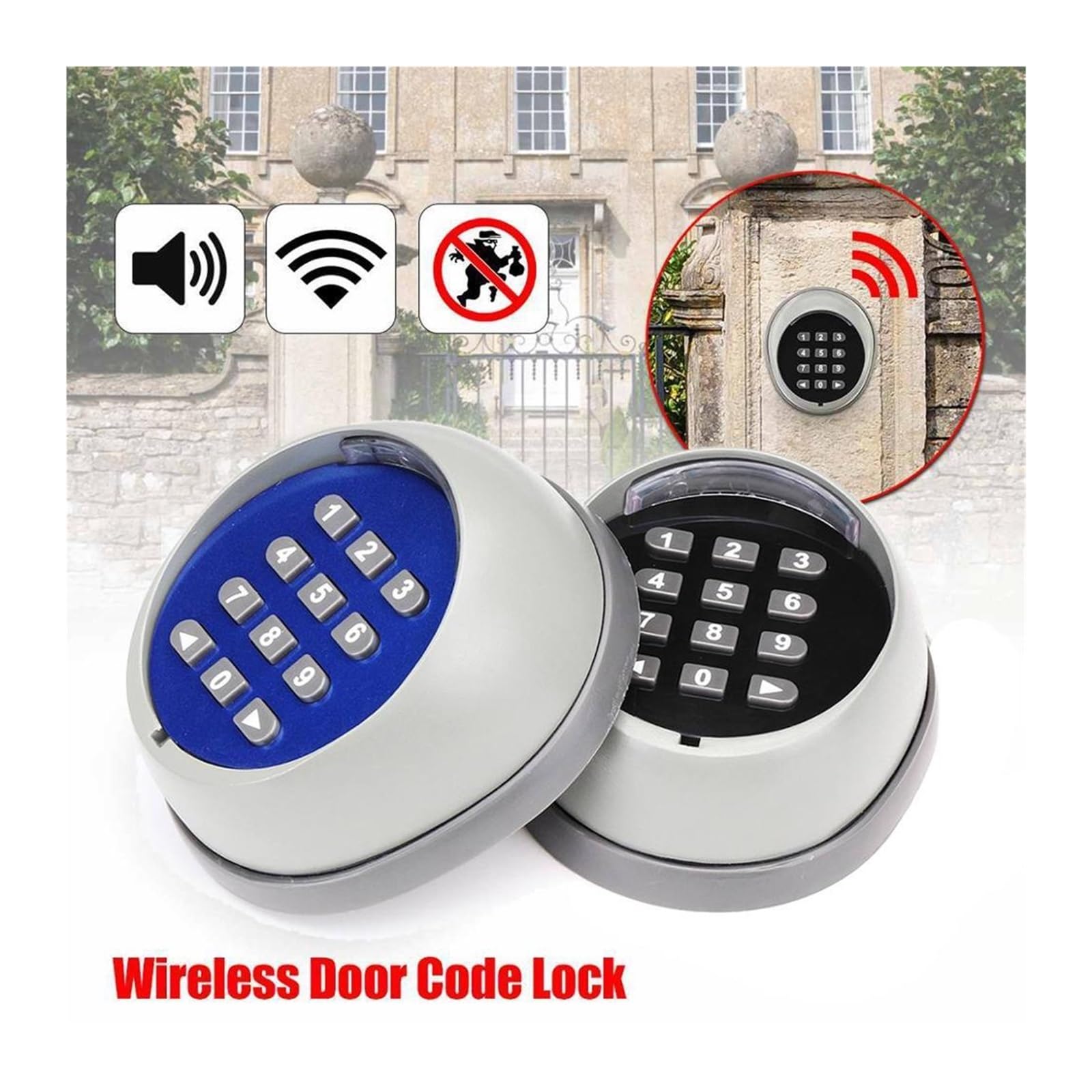 Clavier et récepteur sans Fil 433.92MHZ, utilisés for ouvre-Porte Automatique/Garage/balançoire/coulissante,ConçU pour Un Service Durable(1pcs-02)