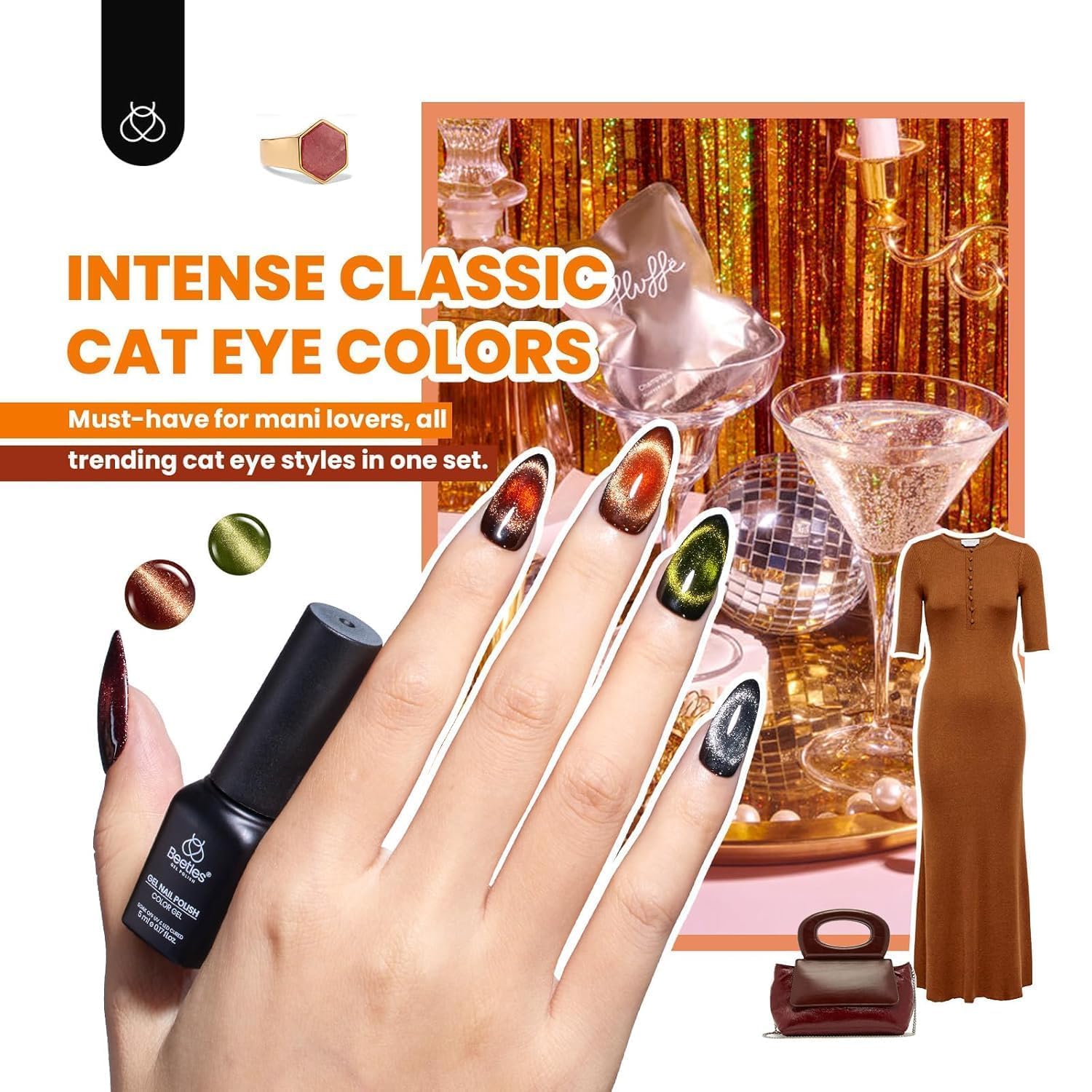 Beetles - Set di 20 smalti in gel con base e opaco lucido, colore rosa nude, verde, blu, smalto Lush Velvet con magnete Soak Off LED, manicure, salone fai da te, idea regalo per donne