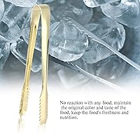 Vista 2 de Pinza de hielo de acero inoxidable, pequeño cubo para servir aperitivos, pinzas de cocina de dientes de sierra con dientes, mini pinza de metal