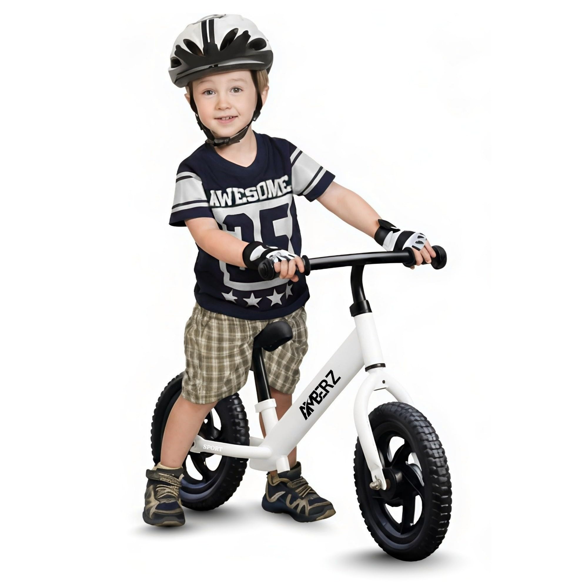 Balance Bike for Safe, Durable, and Perfect for Learning Balance, No Pedal First Bicycle with Adjustable Seat and Handlebars, Ideal Training Bike for Boys and Girls 3–8 Years (KB-002, White)-image-30