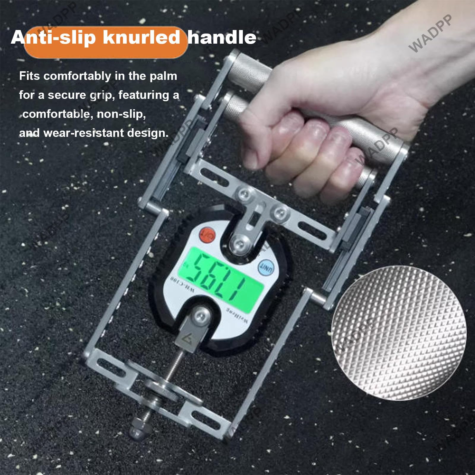 Handdynamometer, Digitaler Handgriffkrafttester mit LCD-Display, Edelstahlstruktur, Rutschfester Griffabstand Einstellbar, für Fitnesstraining