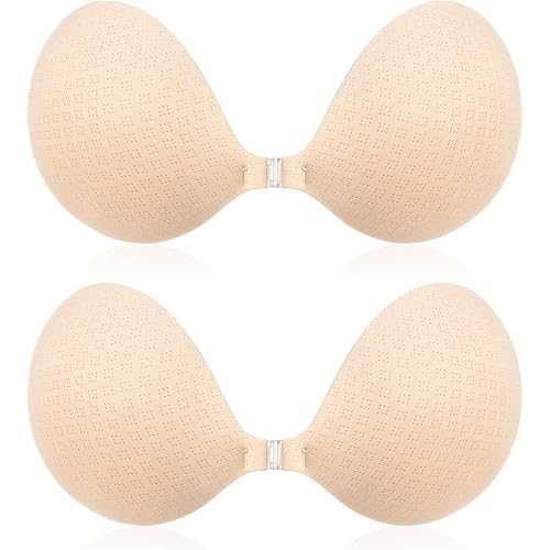Adhesive Sticky Strapless Bra for Women, Push up Invisible Bras for Backless Dress Reusable Breathable Nipple Covers