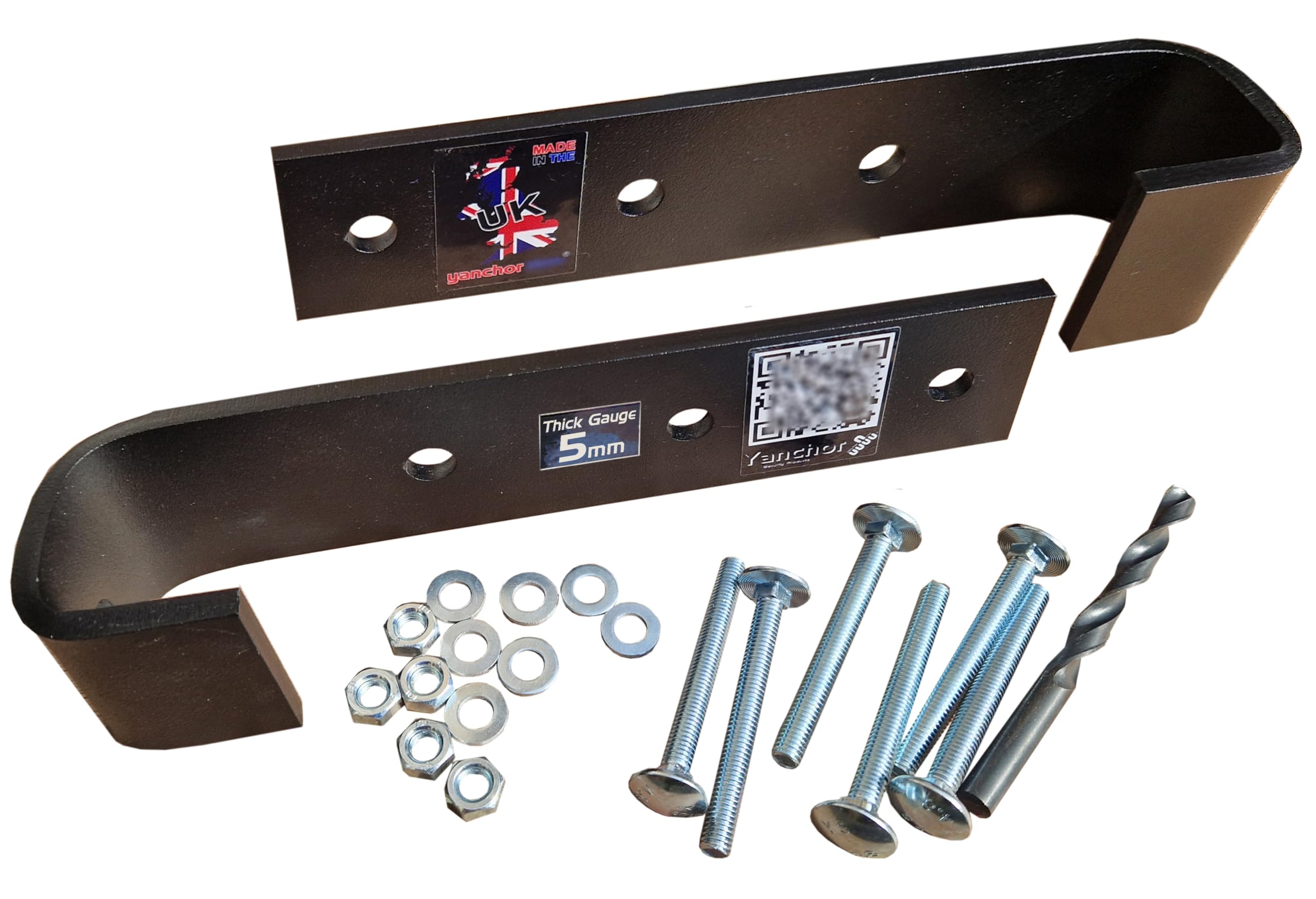 Y Anchor Black Heavy Duty Security Hasp And Staple - Shed Lock With Top, Side & Bottom Padlock Protection,.5Mm Thick Steel Strong Open Top Design Offering No Leverage Point For Crow Bar Attacks. Made In Uk