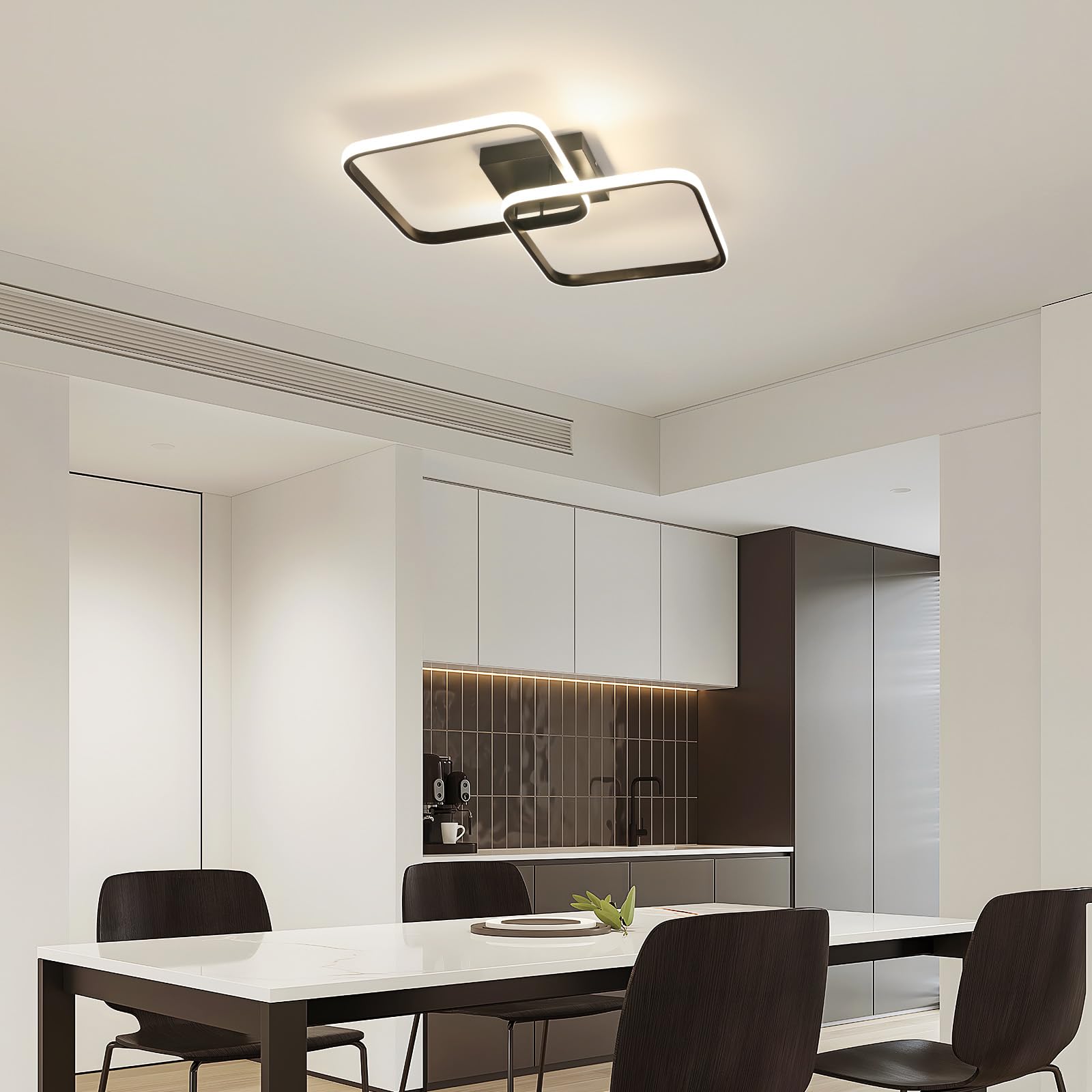 Osairous Lámpara de Techo Regulable, 50W Plafon LED Techo Salon Moderno 5625LM, Luz de Techo Cuadrado con Mando 3000K-6500K para Dormitorio Cocina Comedor Pasillo, 64CM