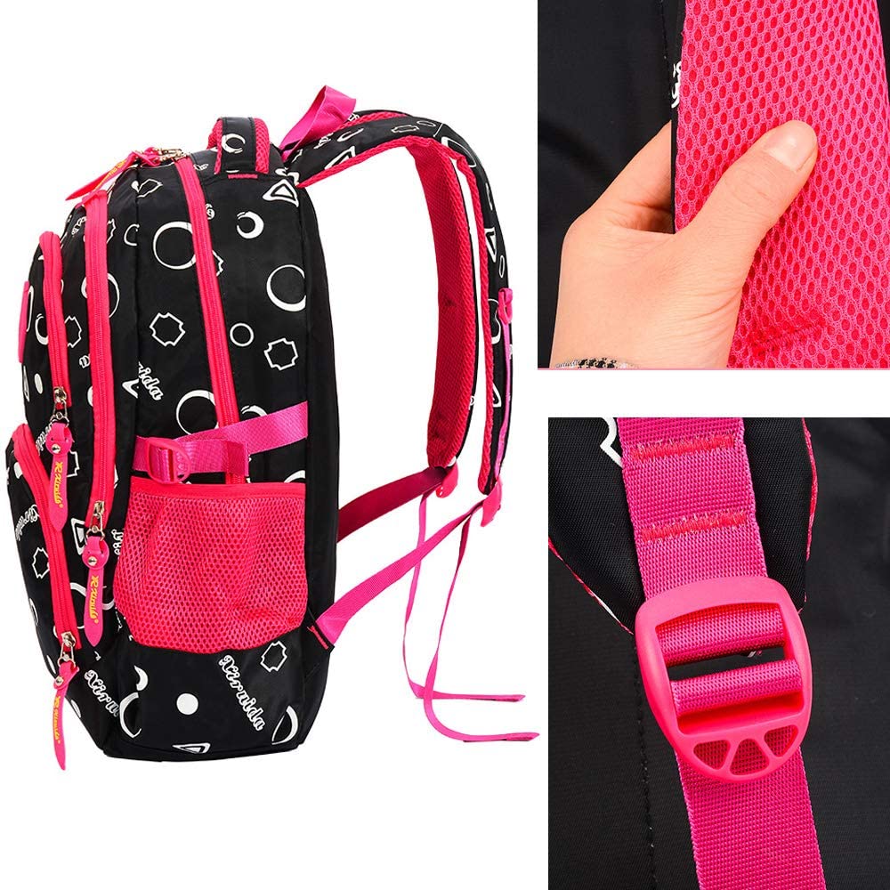 Zaini, Zaino scolastico for ragazze adolescenti, zaino for laptop da donna(Black)