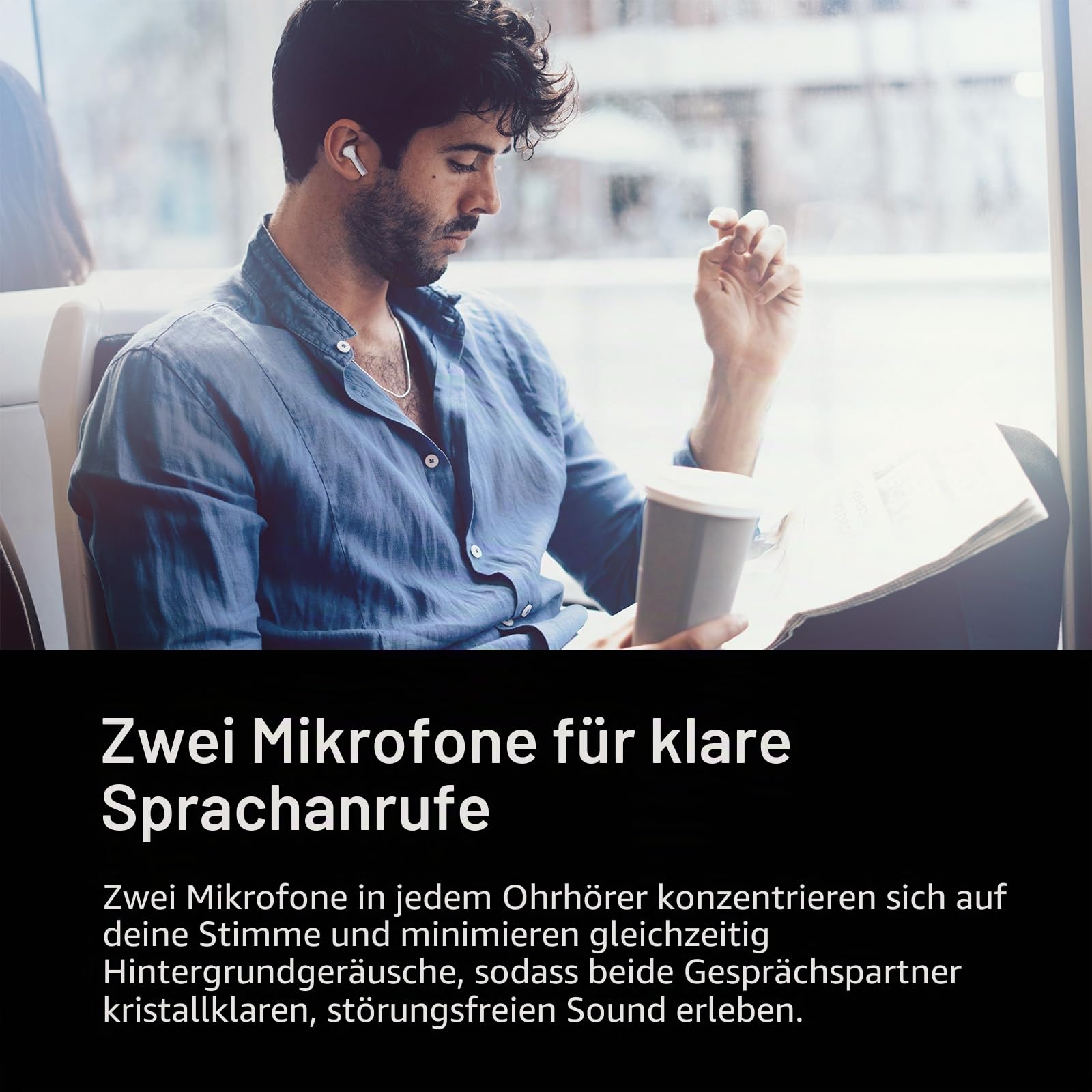 Denon AH-C500W True Wireless In Ear Kopfhörer Bluetooth - Weiß – Ansicht 4