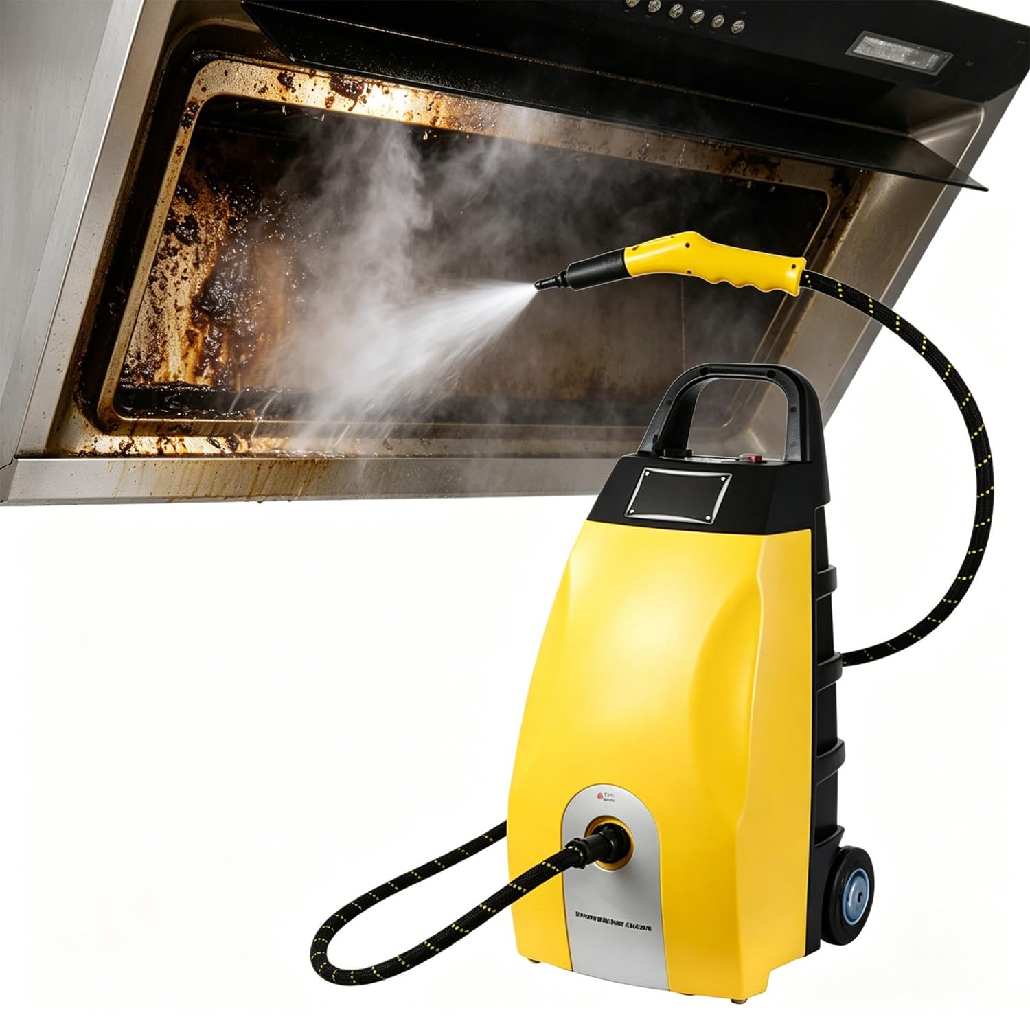 GLBMXDD Multi-Purpose Steam Cleaner, 3000W Heated Carpet Extractor for Home, Portable steam Cleaner with 3.5L Water Tank, Ideal for Home and car use, efficiently Cleans Upholstery Yellow