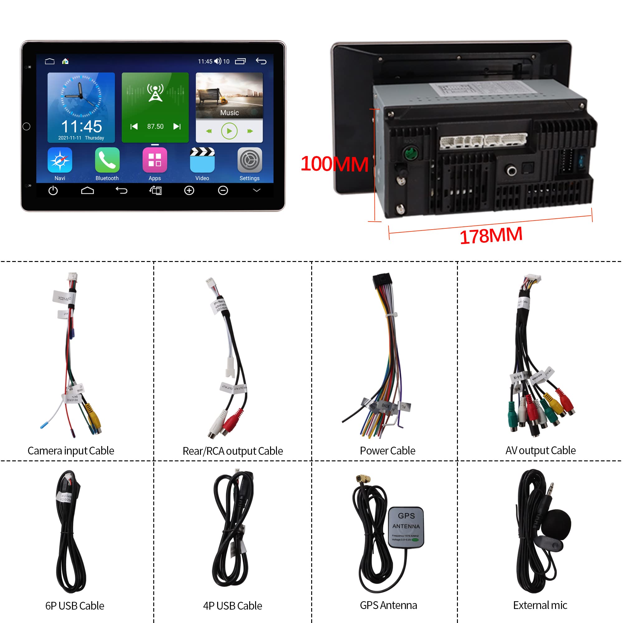 Amazon.com: Cidava 10.1 Inch Universal Double Din Car Stereo