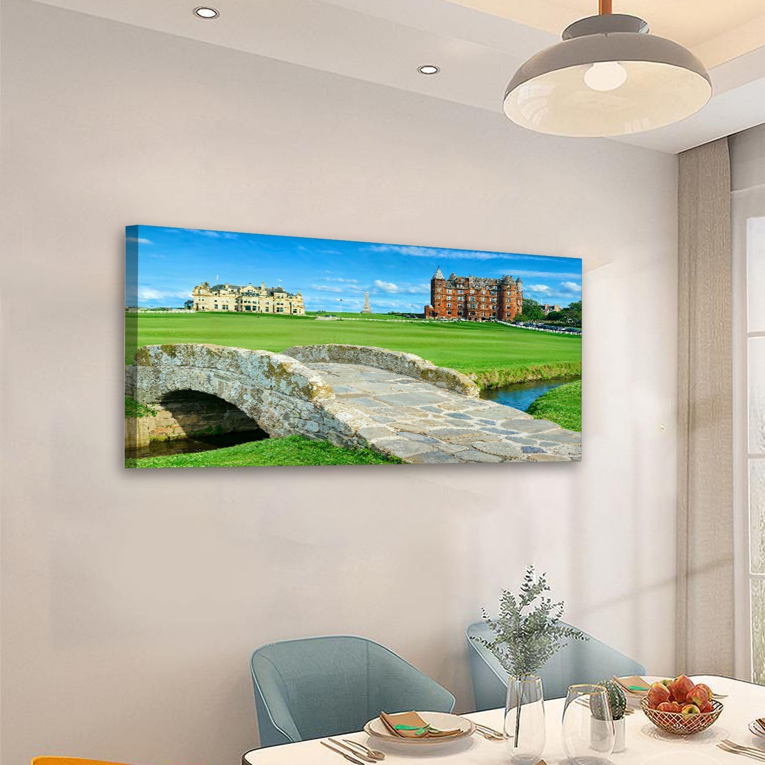 Large Framed Wall Art Ready to Hang 20" x 40" golf old course at st andrews scotland scotland landscape stock Canvas Print Artwork Wall Art Painting Pictures Home Office Wall Décor Modern Poster - Image 3