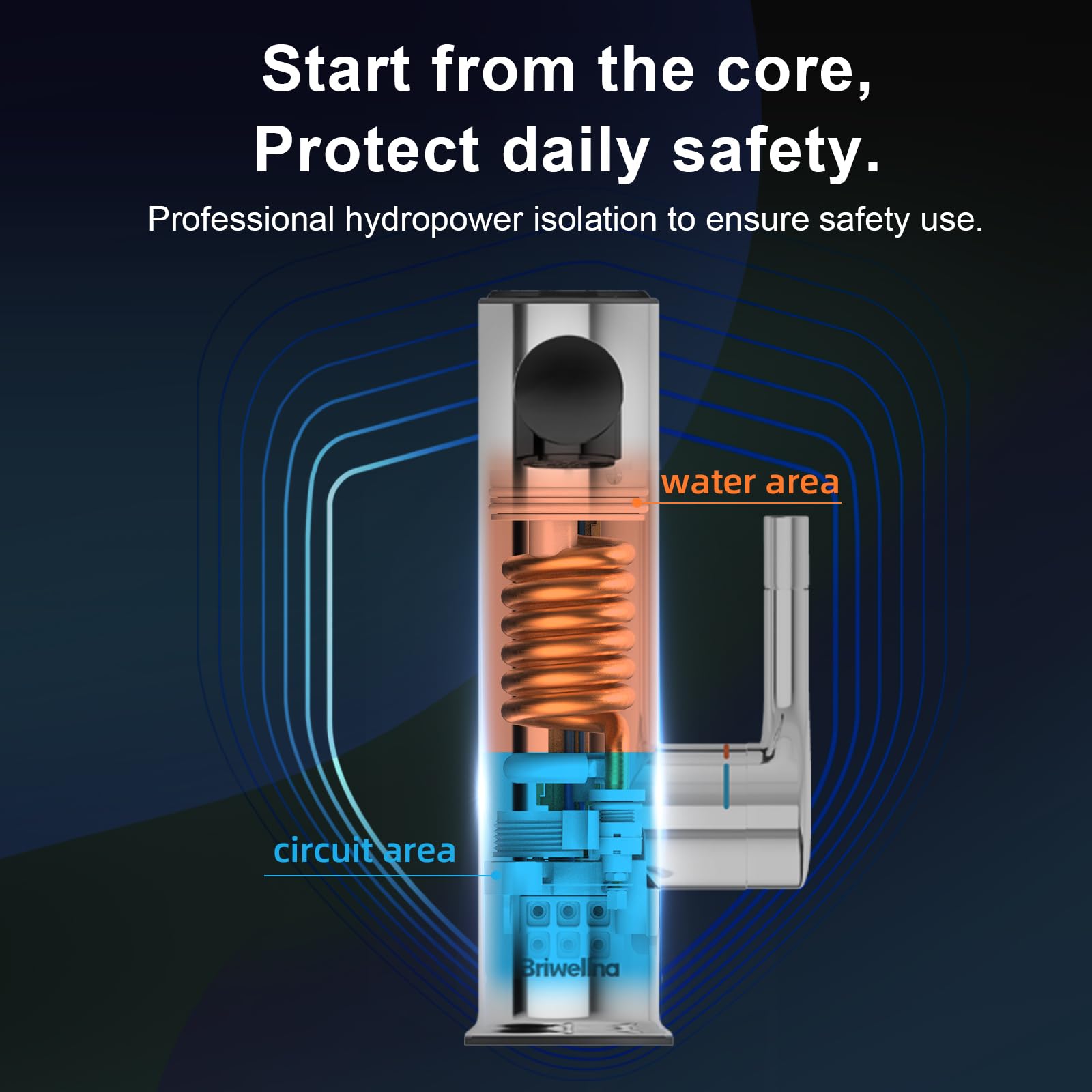Edelstahl Elektrischer Wasserhahn, 220V Warmwasserhahn,Durchlauferhitzer Wasserhahn für Bad, Elektrische Armatur mit Digitalanzeige (Chrom)