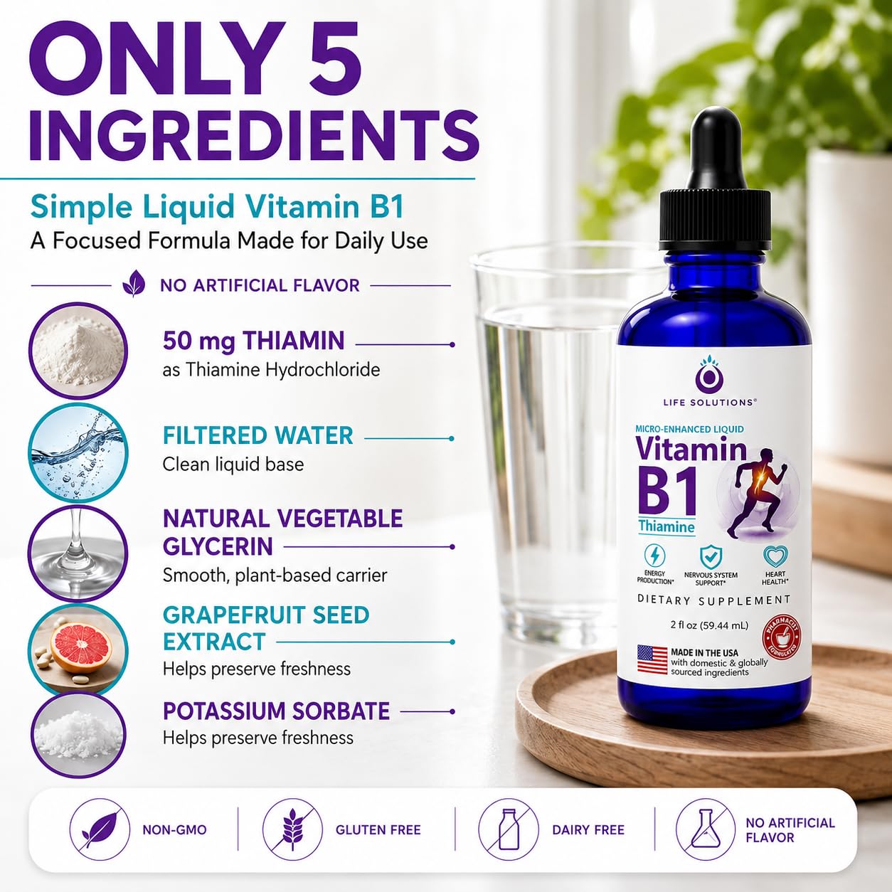 Liquid Vitamin B1 Drops, 50 mg Thiamine HCl Supplement, 30 Servings, 2 oz — Amazon image 3