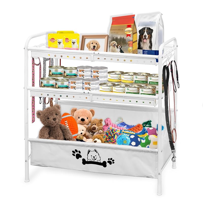 Organizador de brinquedos para cães e gatos com 3 níveis Rvelidode Branco