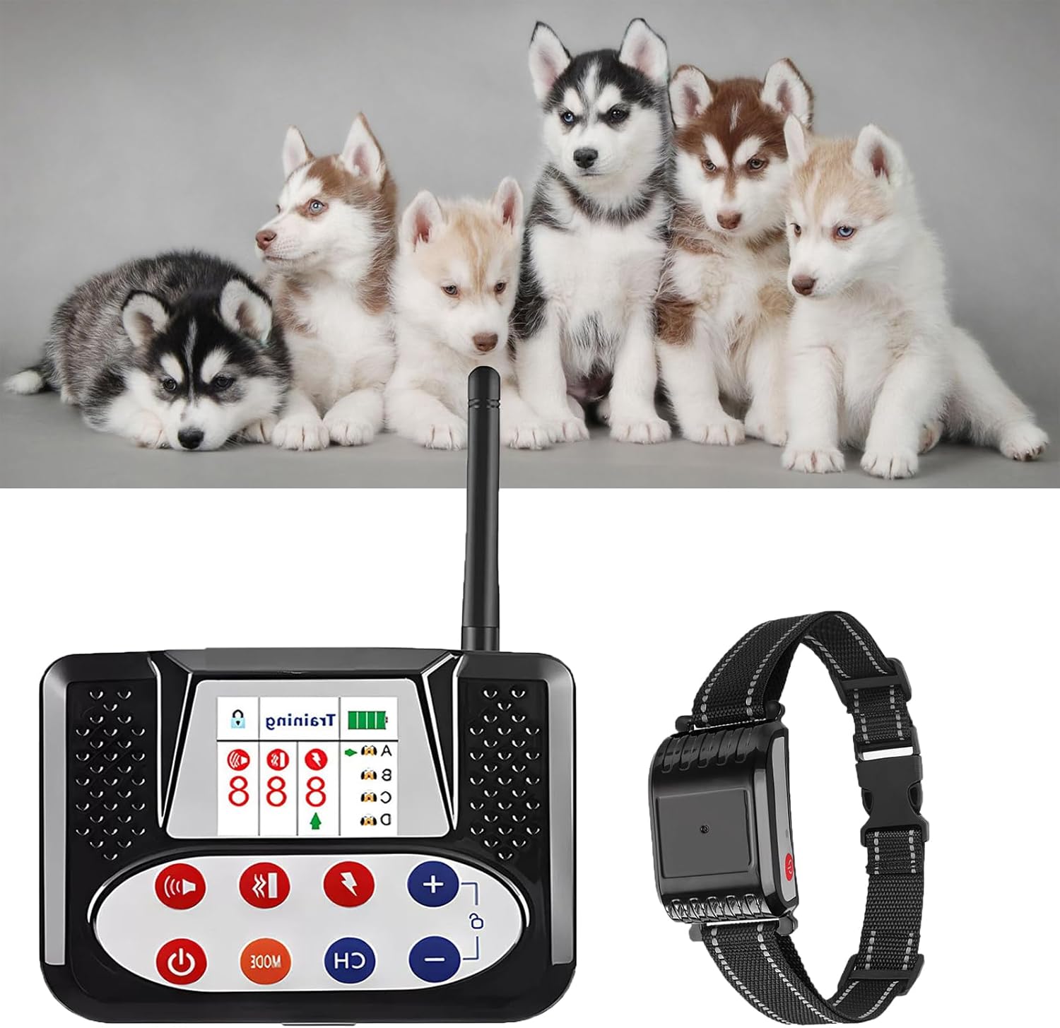 Wireless Dog Fence, Electric Dog Fence & Training Collar with Big LCD Screen, Waterproof and Rechargeable Receiver, Vibration & Shock, Pets Containment System Boundary Container,for1dog