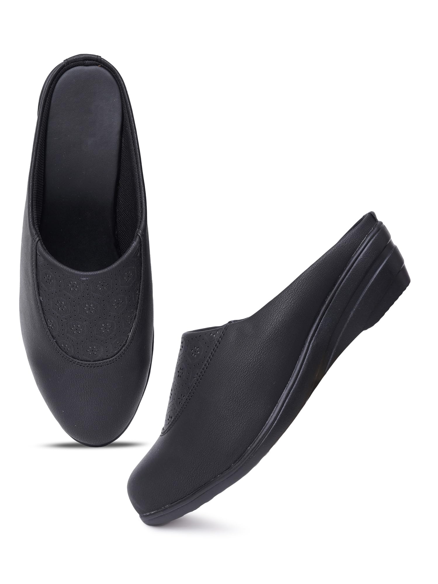 silverarrow Womens Soloxa Elegant Mule Shoes for Women & Girls | Open Back Slip-On Flats | Comfortable Low Wedge Sandals for Office, Casual-picture-47