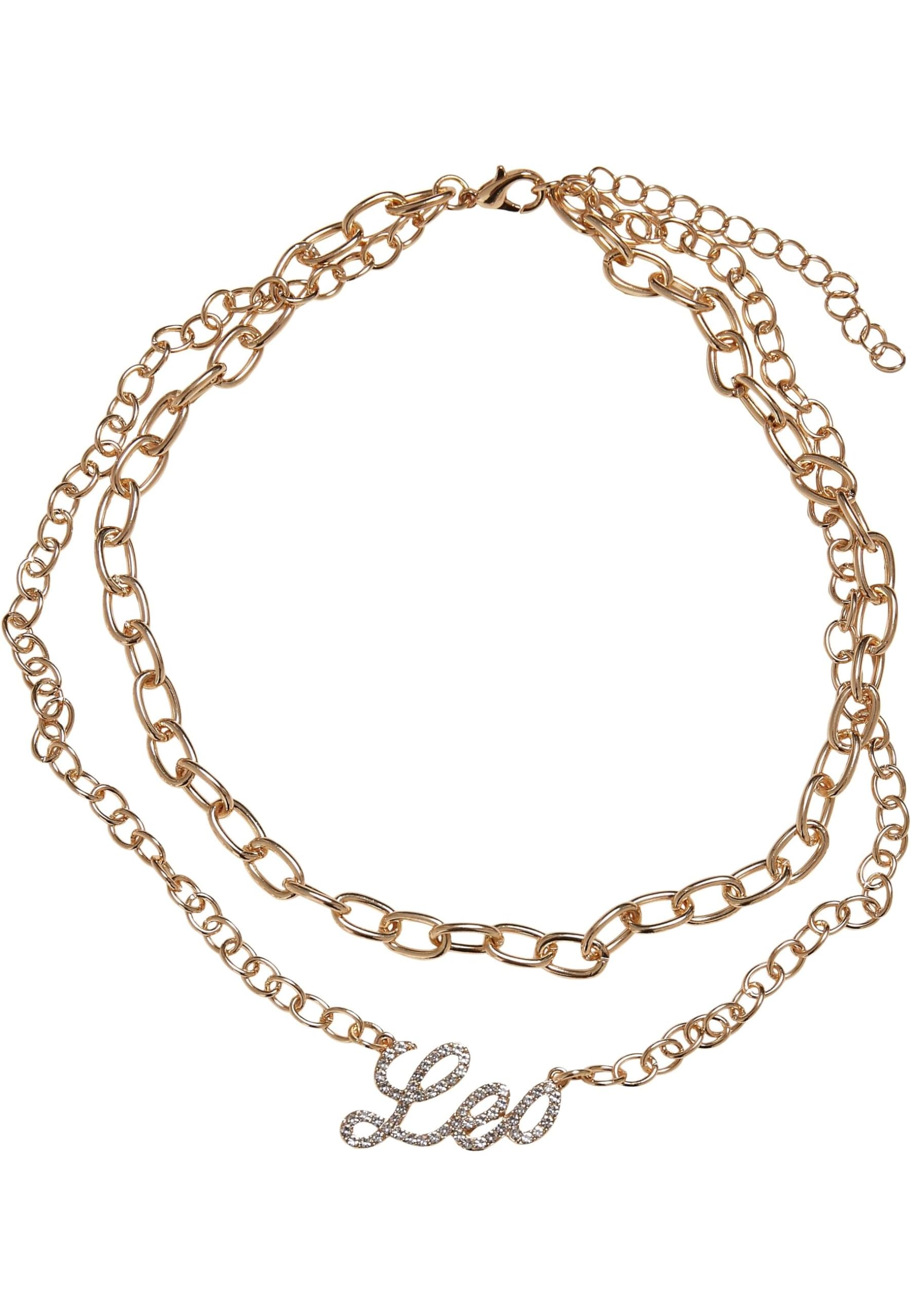 Urban Classics Unisex Necklace with Zodiac Sign Pendant, Men and Women Jewellery, Fashion Jewellery Chain, Double Row, in 12 Variations, Length 38 cm, one size, Metal, No Gemstone